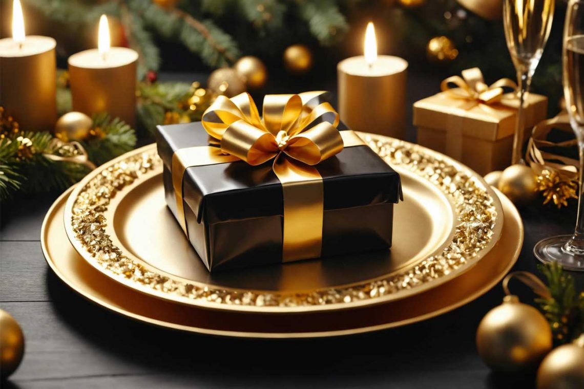 Festlich geschmückter Tisch mit einer Überraschung